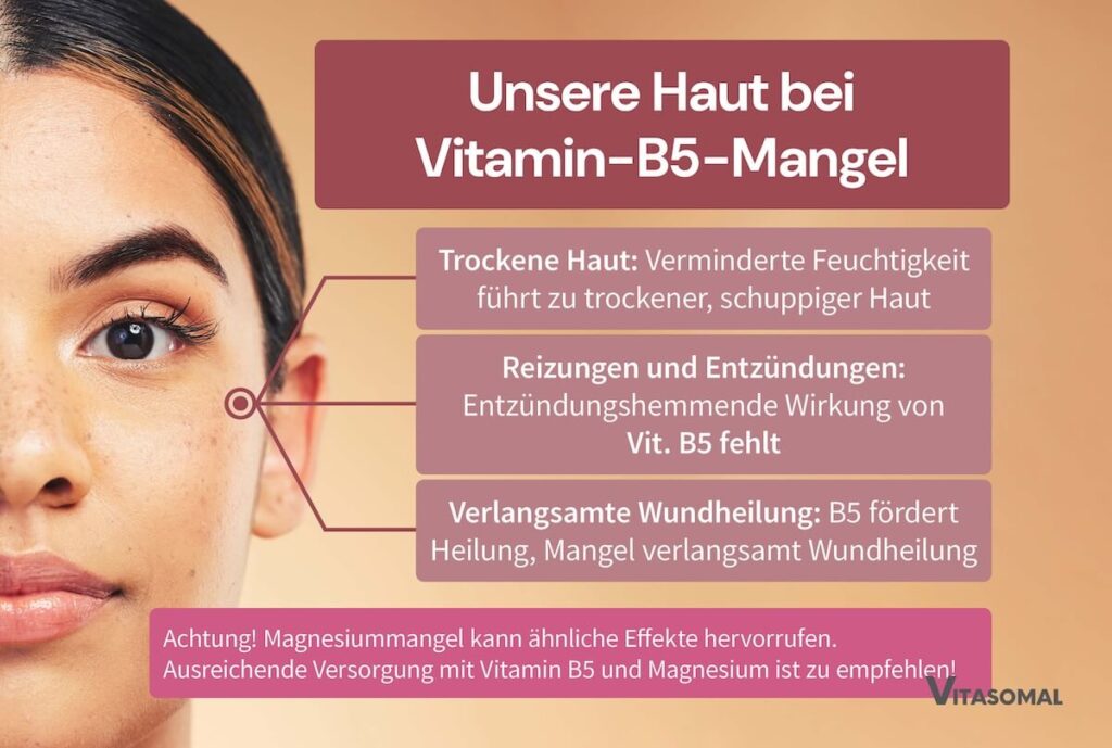Unsere Haut bei Vitamin-B5-Mangel